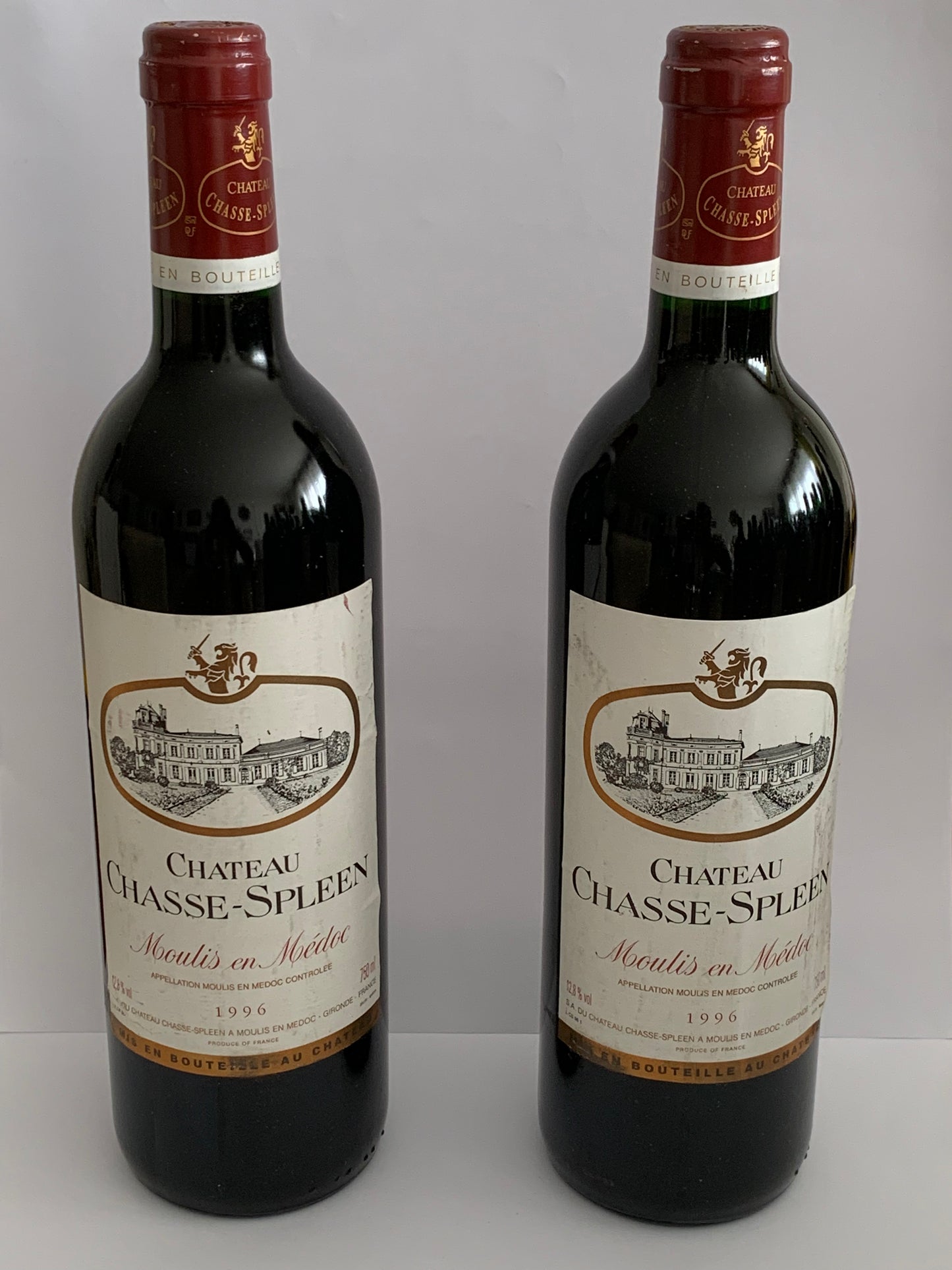 Lot 2x Château Chasse-Spleen, Moulis en Médoc, 1996