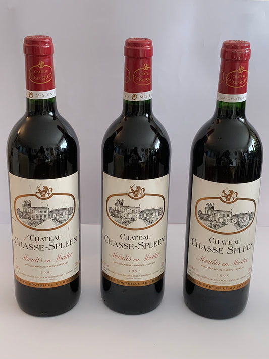 Lot 3x Château Chasse-Spleen, Moulis en Médoc, 1995