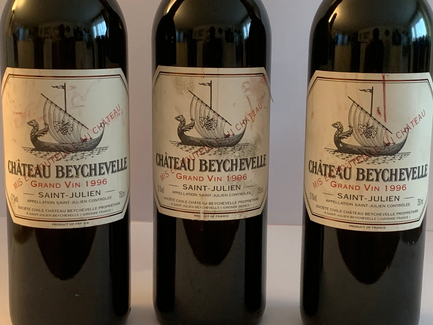 Lot 3x Saint-Julien, Château Beychevelle, 1996 ref. 4