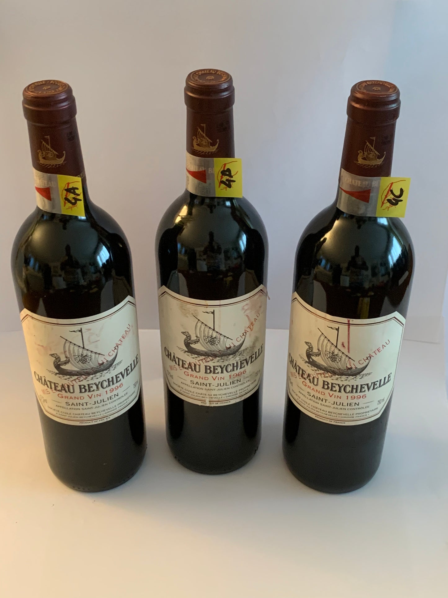 Lot 3x Saint-Julien, Château Beychevelle, 1996 ref. 4