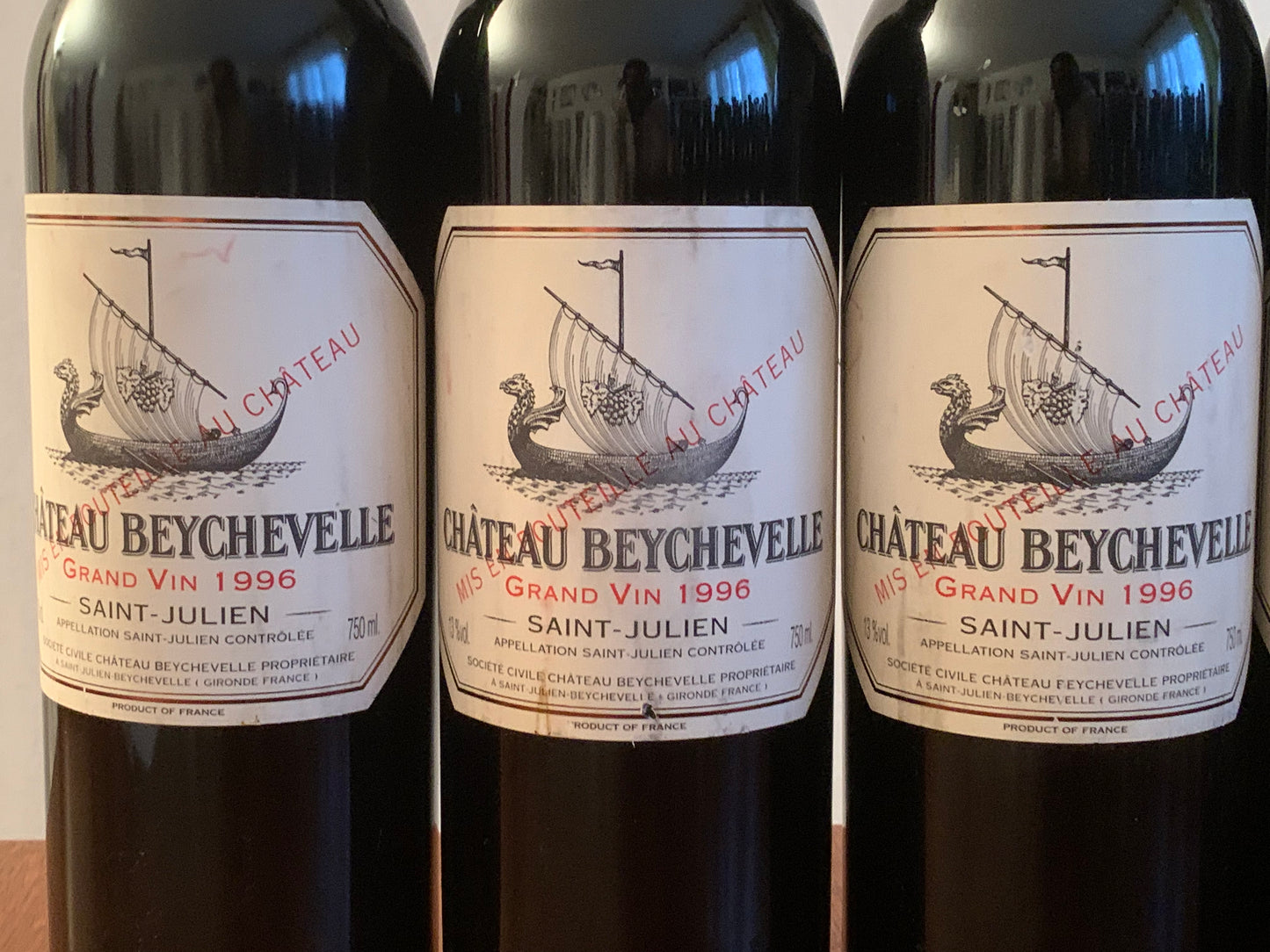 Lot 6x Saint-Julien, Château Beychevelle, 1996 ref. 10