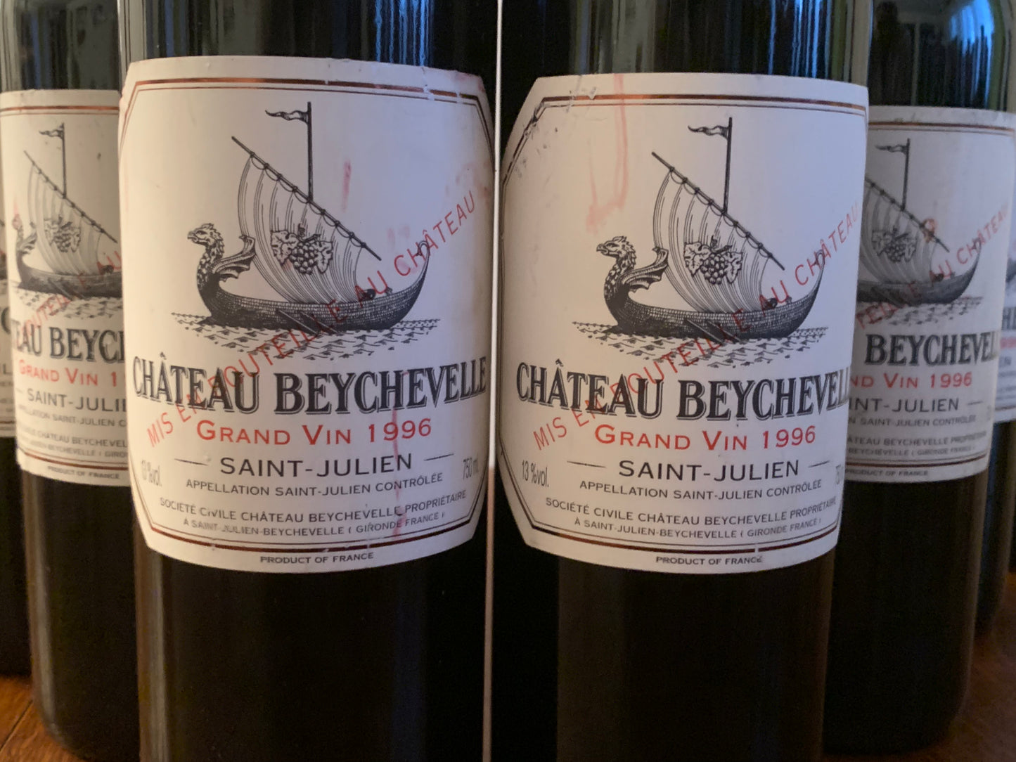 Lot 10x Saint-Julien, Château Beychevelle, 1996 ref. 11