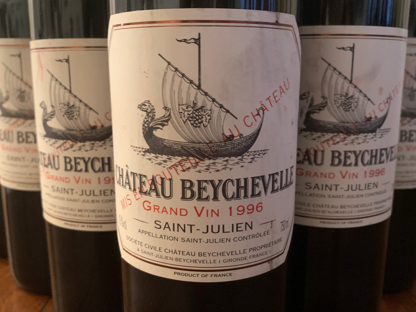 Lot 9x Saint-Julien, Château Beychevelle, 1996 ref. 12