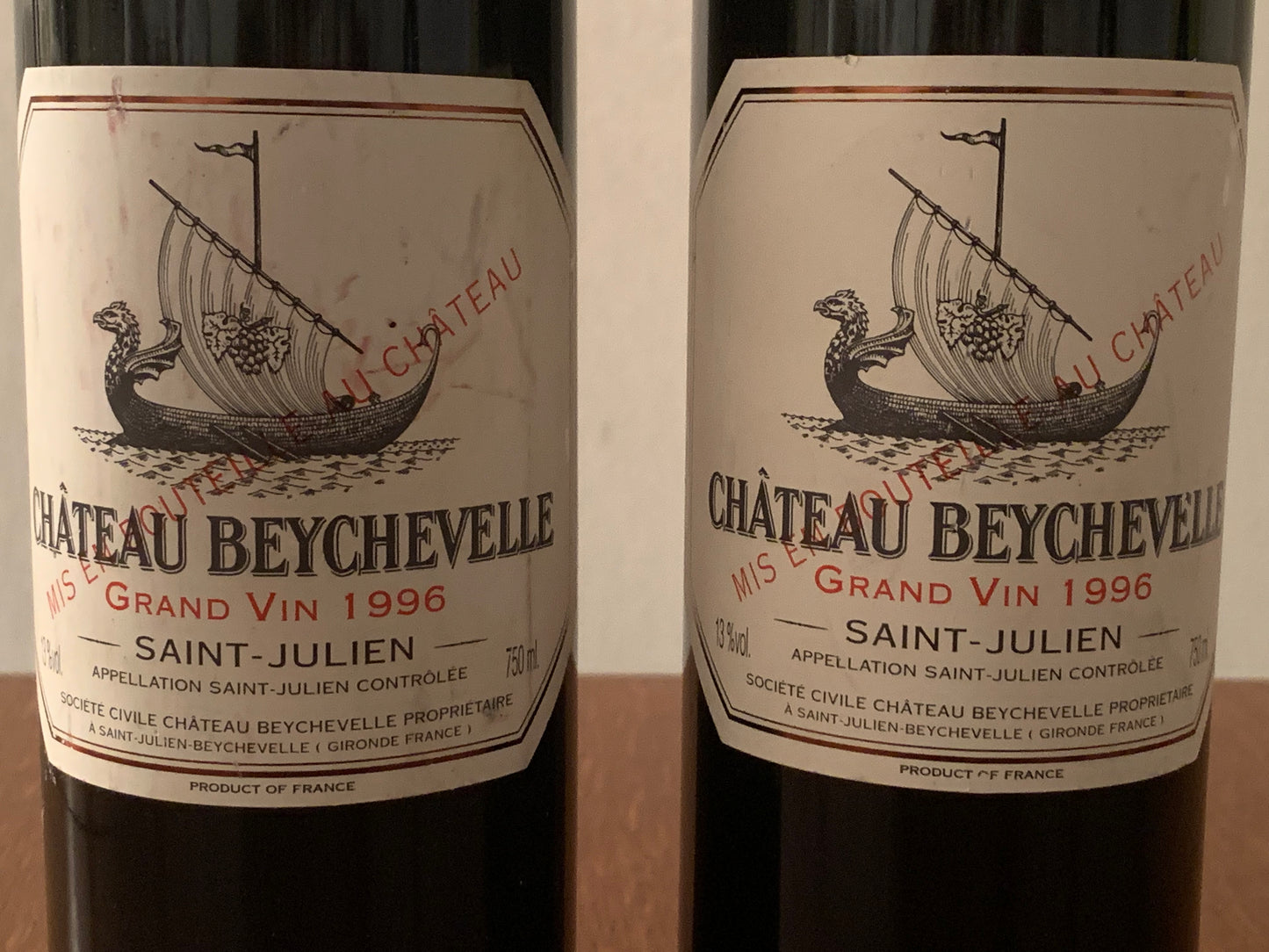 Lot 2x Saint-Julien, Château Beychevelle, 1996 ref. 16L