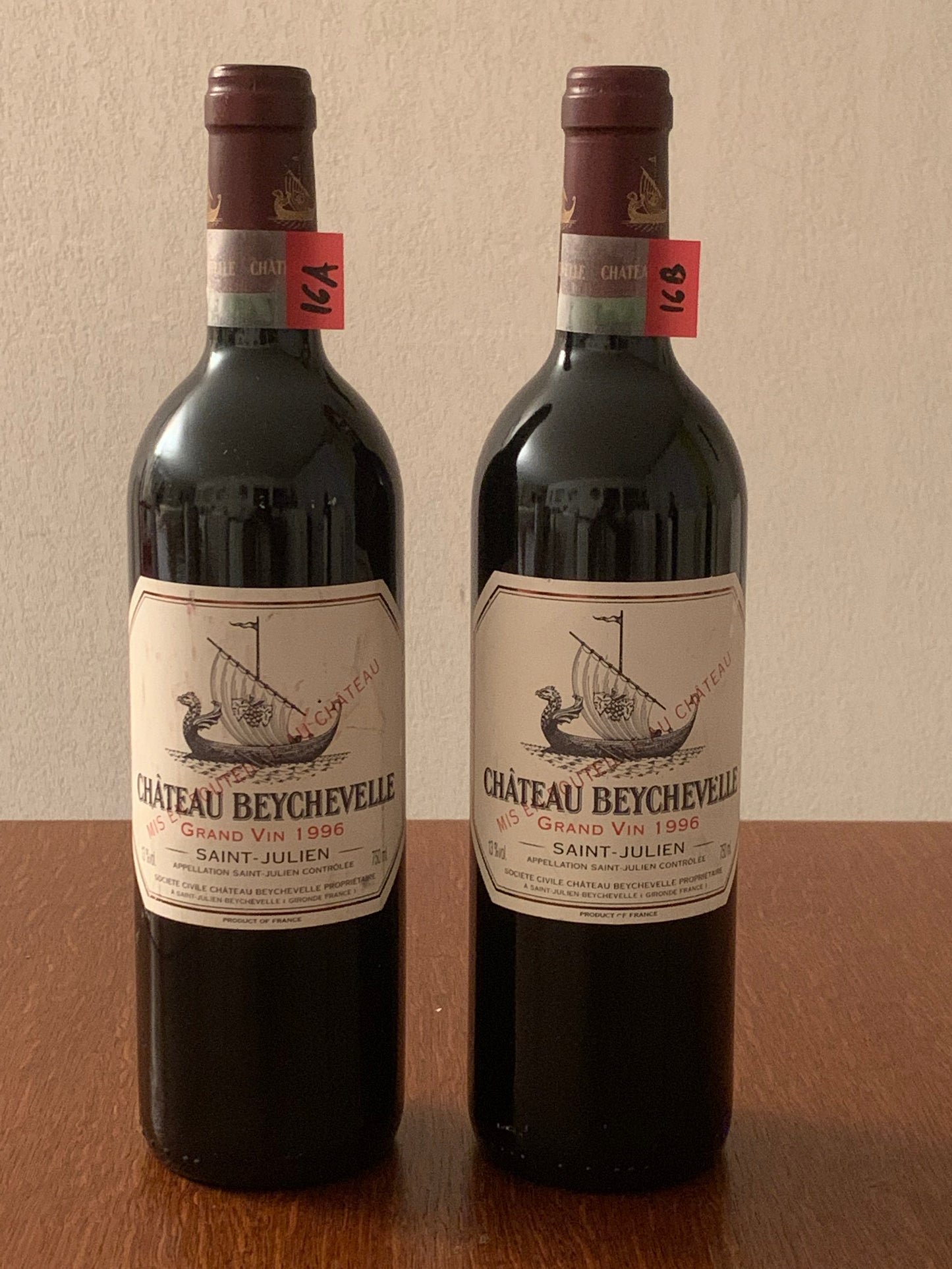 Lot 2x Saint-Julien, Château Beychevelle, 1996 ref. 16L