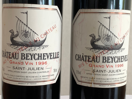 Lot 2x Saint-Julien, Château Beychevelle, 1996 ref. LA1