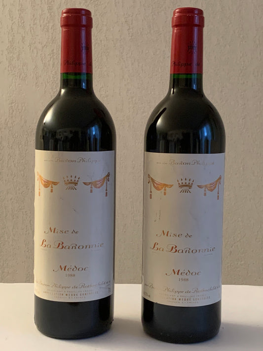 Lot 2x Mise de La Baronnie, Baron Philippe de Rothschild, 1988