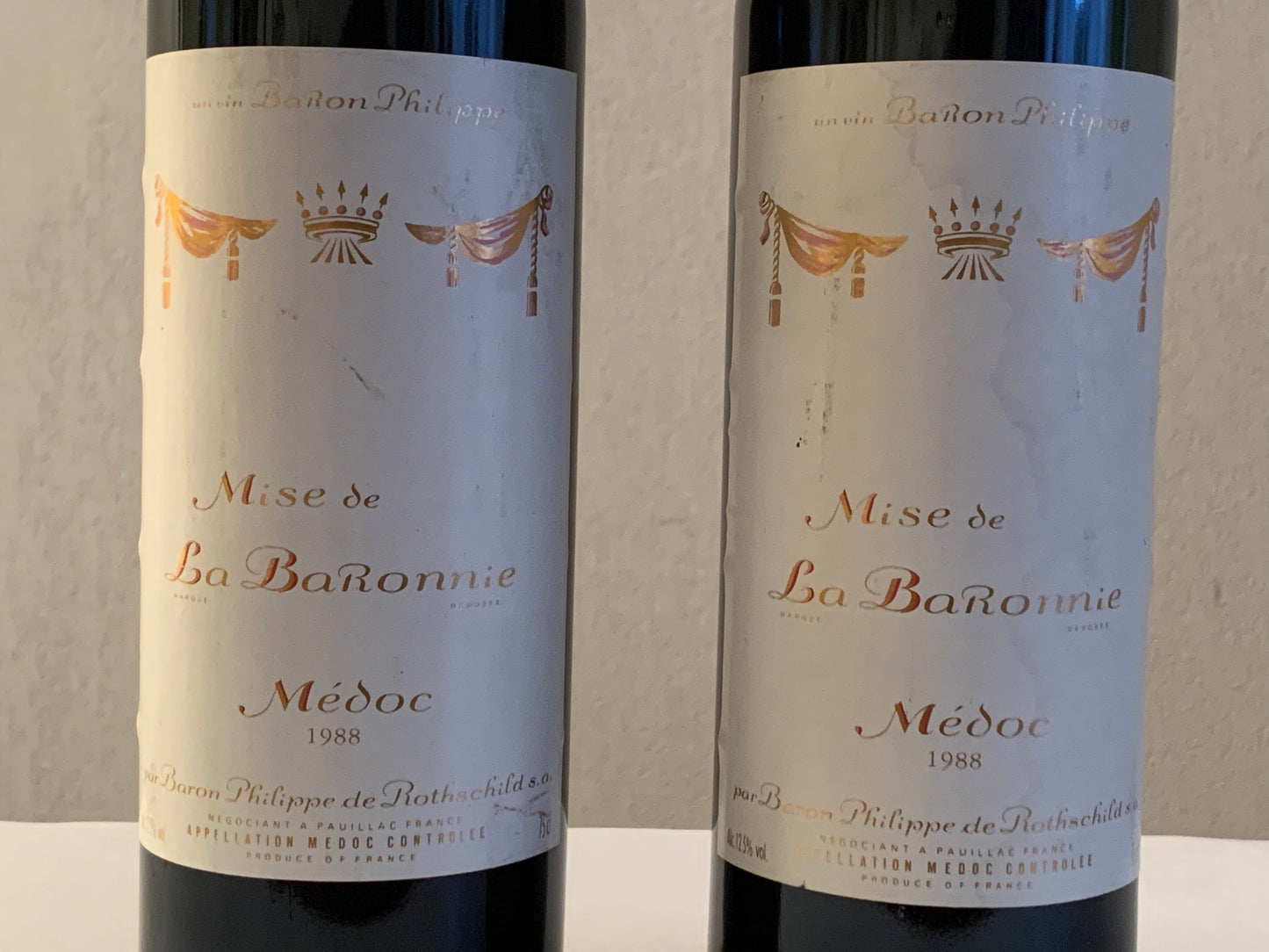 Lot 2x Mise de La Baronnie, Baron Philippe de Rothschild, 1988