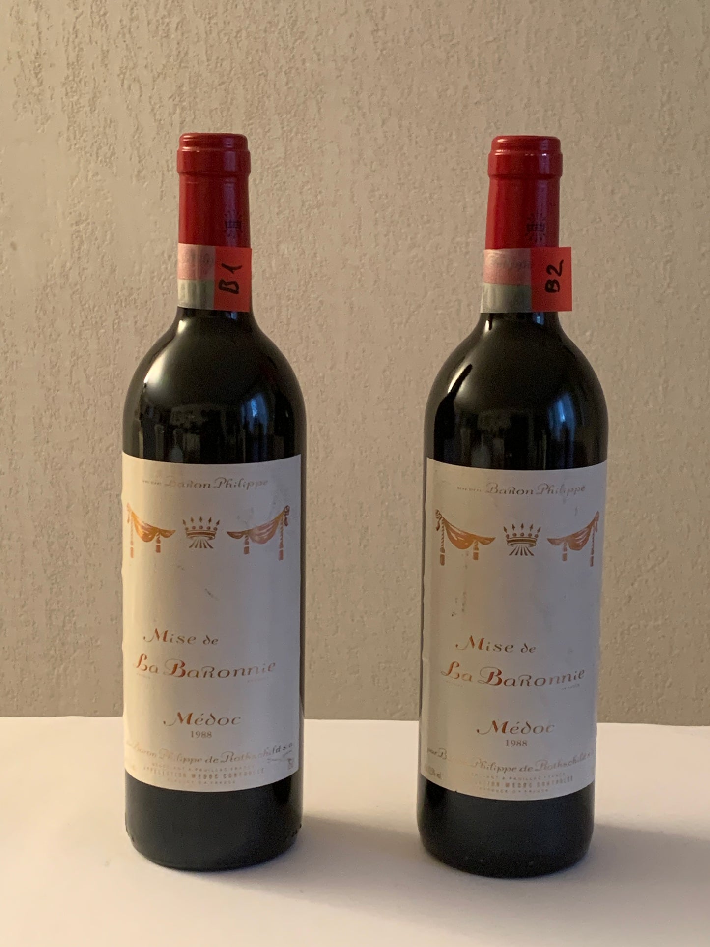 Lot 2x Mise de La Baronnie, Baron Philippe de Rothschild, 1988