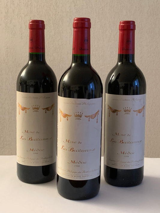 Lot 3x Mise de La Baronnie, Baron Philippe de Rothschild, 1988