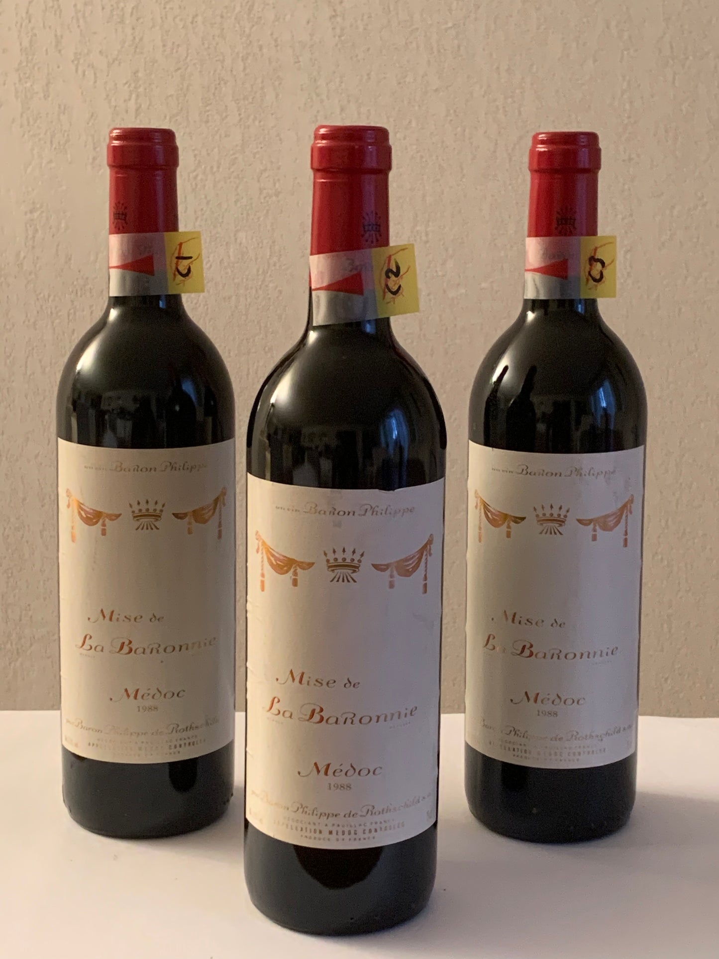 Lot 3x Mise de La Baronnie, Baron Philippe de Rothschild, 1988