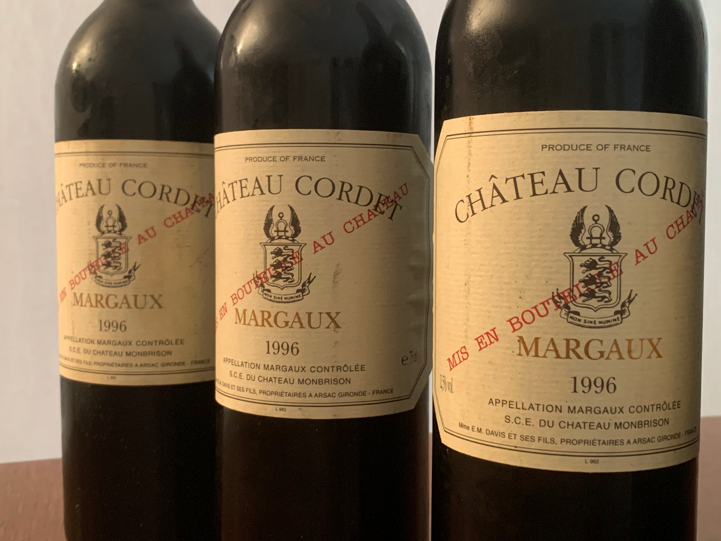 Lot 10x Château Cordet, Margaux, 1996