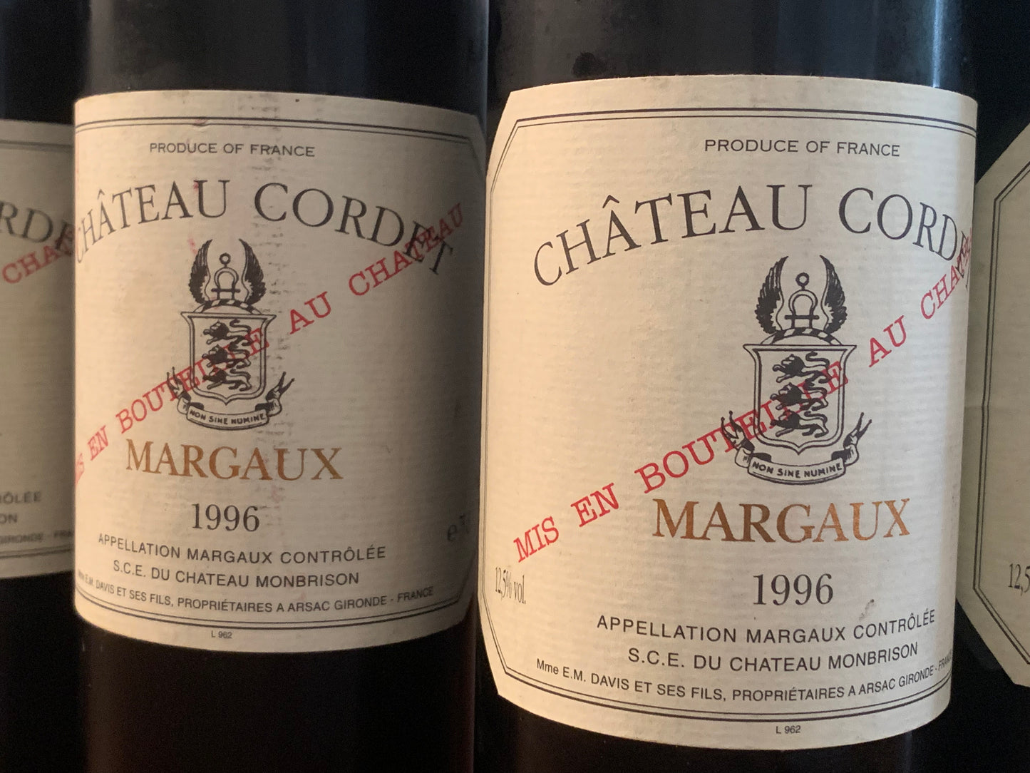 Lot 10x Château Cordet, Margaux, 1996