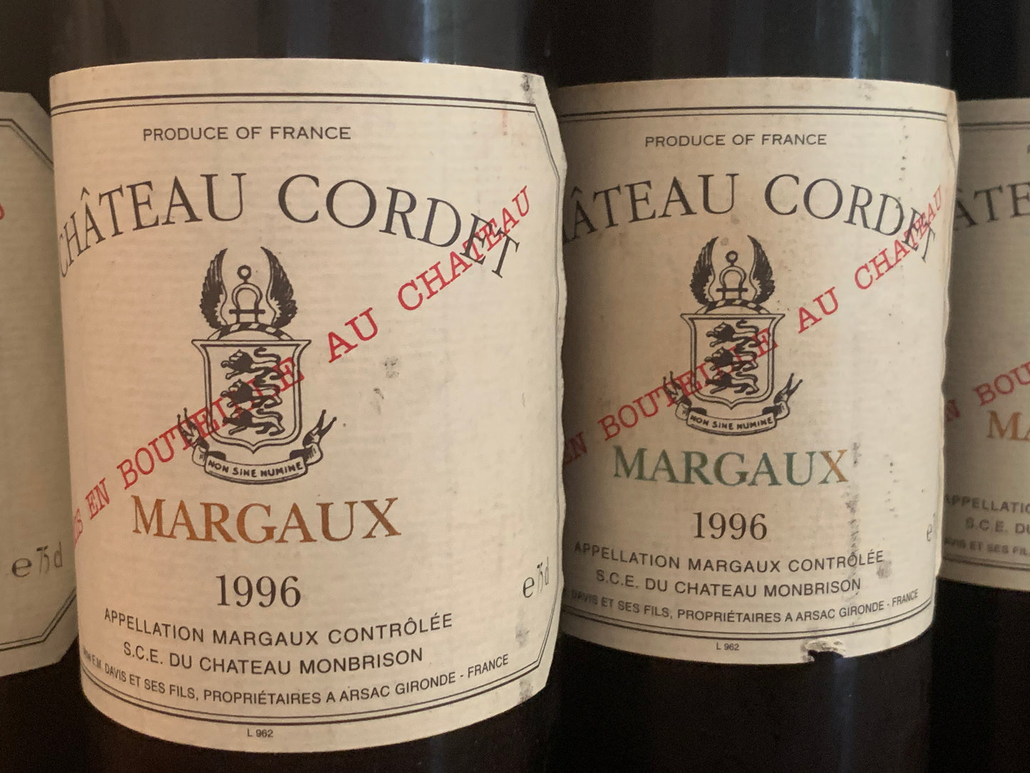 Lot 10x Château Cordet, Margaux, 1996