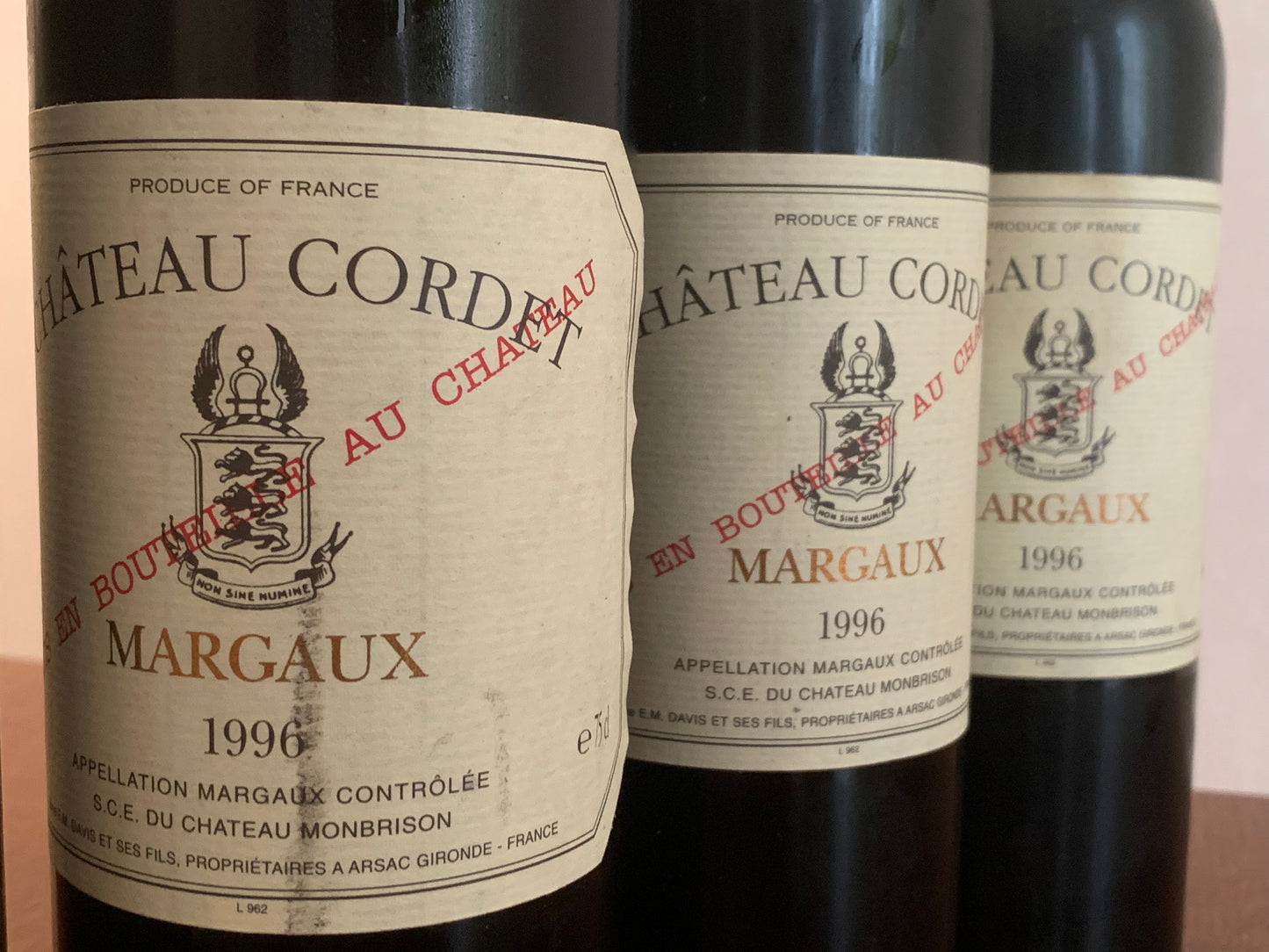 Lot 10x Château Cordet, Margaux, 1996