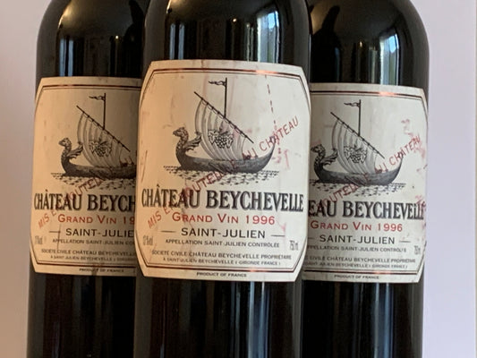 Lot 3x Saint-Julien, Château Beychevelle, 1996