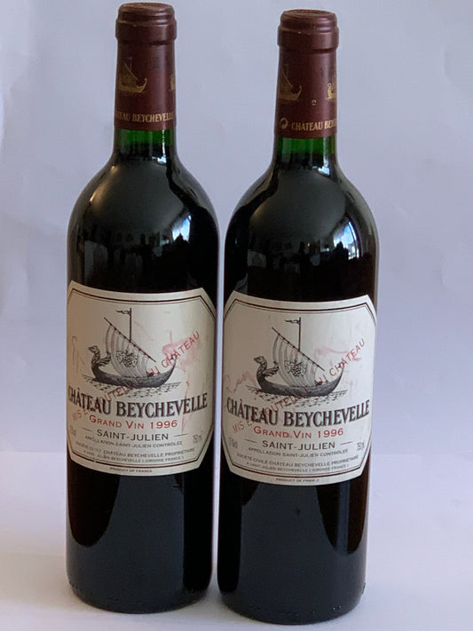 Lot 2x Saint-Julien, Château Beychevelle, 1996